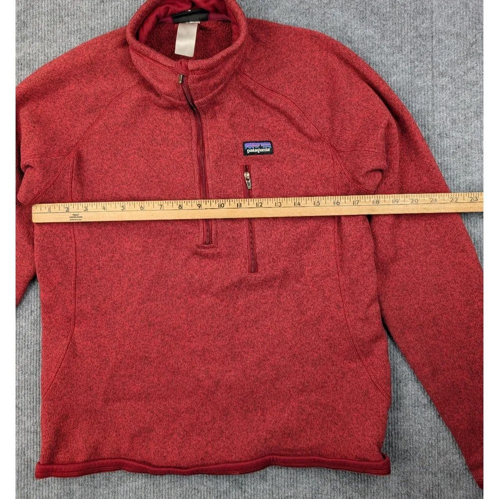 Patagonia Better Sweater 1/4 Zip Mens Medium Red Fleece Pullover Athleisure Hike